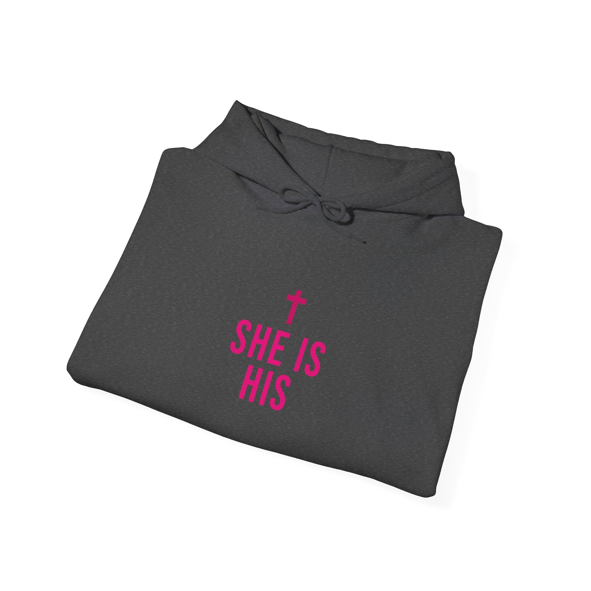 Christian Hoodie — "She Is His / Purified by Love" Faith Graphic Pullover