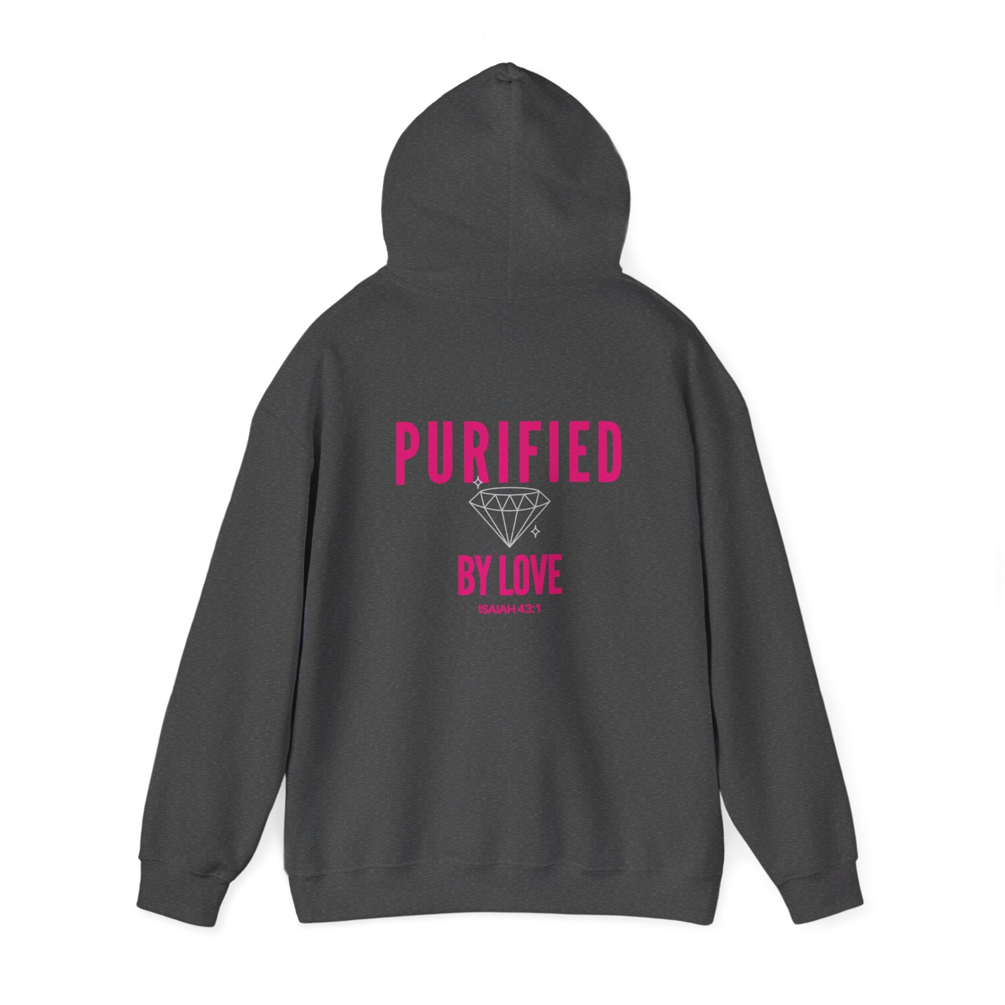 Christian Hoodie — "She Is His / Purified by Love" Faith Graphic Pullover