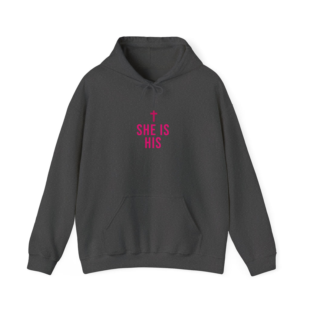 Christian Hoodie — "She Is His / Purified by Love" Faith Graphic Pullover