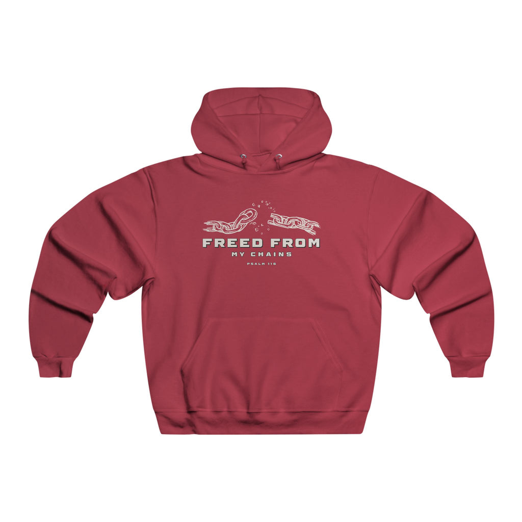 Freedom-Inspired Hoodie — "Freed From My Chains" Comfort Pullover with Script Back Text