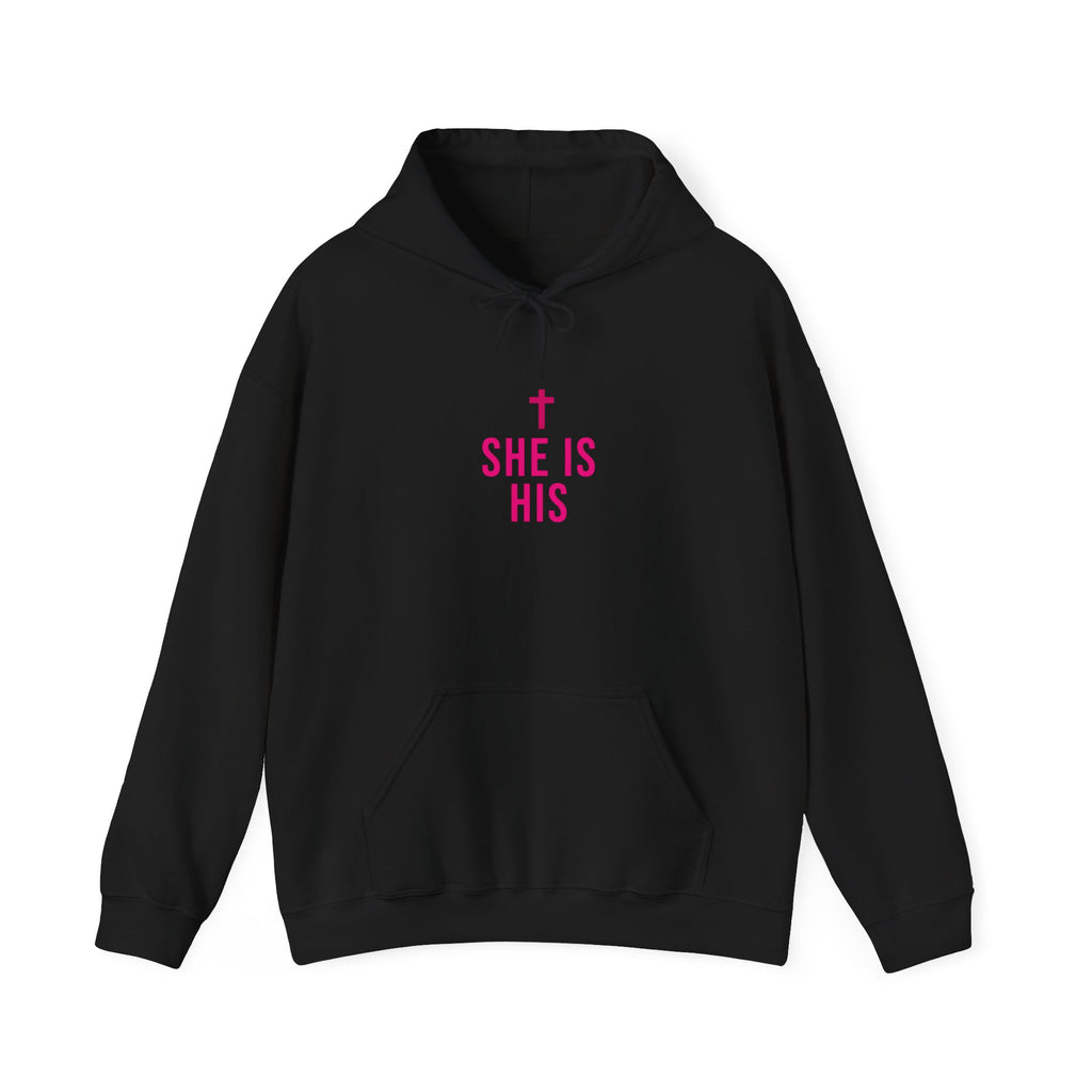 Christian Hoodie — "She Is His / Purified by Love" Faith Graphic Pullover