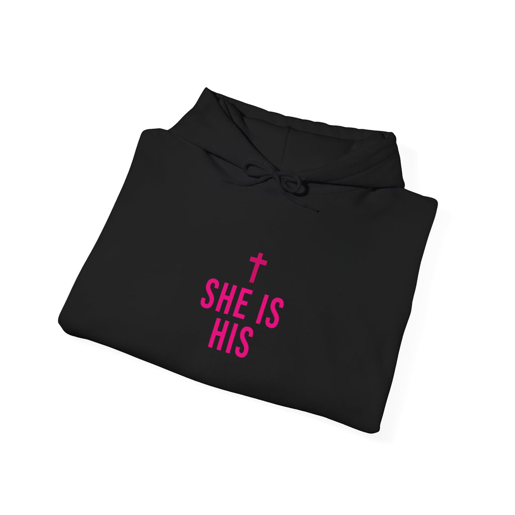 Christian Hoodie — "She Is His / Purified by Love" Faith Graphic Pullover
